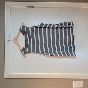 Gap Factory, grey and white striped, tanktop, women's size large.